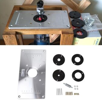 Aluminium Router Tafel Insert Plaat W/4 Ringen Voor Houtbewerking Bankjes Router Tafel Plaat