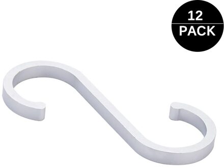 Aluminium S-Haak Matte Oppervlak S-Haak Voor Opknoping Potten En Pannen Planten Kleding Handdoeken Keuken Slaapkamer Badkamer kantoor Opslag Bla zilver