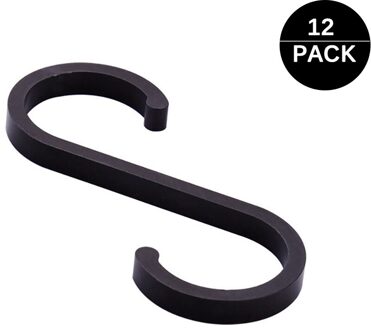 Aluminium S-Haak Matte Oppervlak S-Haak Voor Opknoping Potten En Pannen Planten Kleding Handdoeken Keuken Slaapkamer Badkamer kantoor Opslag Bla zwart