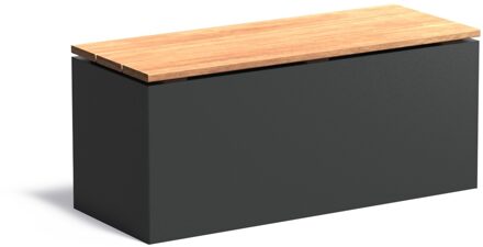 Aluminium sokkel met zitting 100x40x43cm.