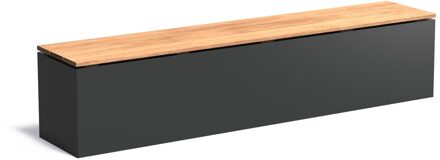 Aluminium sokkel met zitting 200x40x43cm.