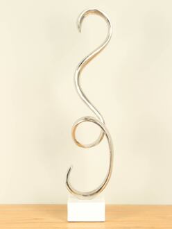 Aluminium spiraal op marmeren voet, 59 cm