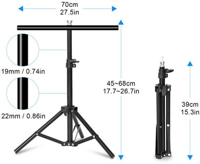 Aluminium Statief met Cross Bar voor Achtergrond Ondersteunende T-Vorm Stand PVC Achtergronden Houder 40cm 200cm Uitschuifbare hoogte Breedte