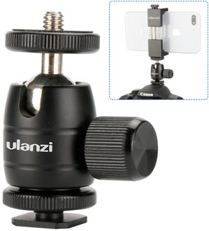 Aluminium Super Mini Ball Head W 1/4 ''Schroef En Koude Schoen Adapter Voor Telefoon Statief Led Video Light Monitor swivel Op Dslr Camera