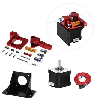 Aluminium Upgrade Dual Gear Mk8 Extruder Voor Extruder Ender 3 CR10 CR-10S Pro Reprap 1.75Mm 3D Onderdelen Drive Feed dubbele Katrol Extruder en motor