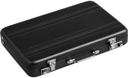Aluminium Wachtwoord Box Card Case Mini Koffer Wachtwoord Aktetas Zwart