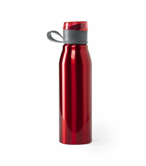 Aluminium waterfles/drinkfles kleur metallic rood - met schroefdop - 700 ml - Drinkflessen