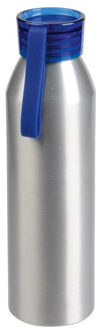 Aluminium waterfles/drinkfles - Zilver - 650ml - Sportfles - Bidon - Drinkflessen Blauw