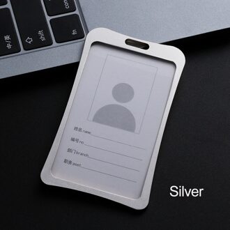 Aluminium Werk Kaarthouders Business Werk Card ID Badge Lanyard Houder Verticale Metalen Tag Kantoor School kaart 030 zilver