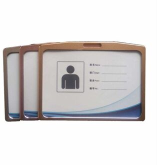 Aluminium Werk Naam Kaarthouders Visitekaartje Werk Card Id Badge Lanyard Houder Verticale Metalen Id Business Case blauw