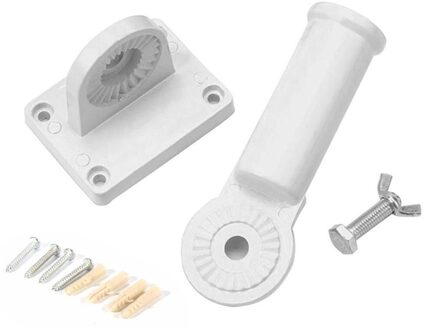 Aluminium Wit Verstelbare Muurbevestiging Vlaggenmast Houder Zware Roest Vlag Gecoat Pole Base Bracket Stand Proof Duty K7D0