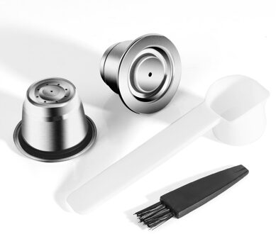 Aluminiumfolie Deksels Koffie Capsule Voor Nespresso Rvs Herbruikbare Koffie Pod Crema Maker Reffillable Herbruikbare Pods 2Capsules