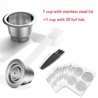 Aluminiumfolie Deksels Koffie Capsule Voor Nespresso Rvs Herbruikbare Koffie Pod Crema Maker Reffillable Herbruikbare Pods zoals de afbeelding