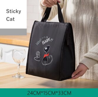 Aluminiumfolie Thermische Lunch Zakken Voedsel Behoud Isolatie Warmte Waterdichte Oxford Doek Draagbare Outdoor Picknick Opslag Tote Sticky kat