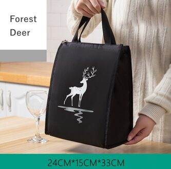 Aluminiumfolie Thermische Lunch Zakken Voedsel Behoud Isolatie Warmte Waterdichte Oxford Doek Draagbare Outdoor Picknick Opslag Tote woud hert