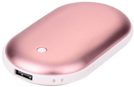 Aluminiumlegering 2400 Mah Elektrische Kachel Handwarmer Draagbare Economische Telefoon Home Reizen Warmer Kantoor Usb Pocket Outdoors roos goud