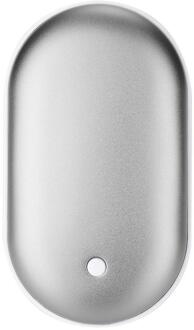 Aluminiumlegering 2400 Mah Elektrische Kachel Handwarmer Draagbare Economische Telefoon Home Reizen Warmer Kantoor Usb Pocket Outdoors zilver