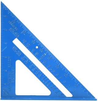 Aluminiumlegering 7Inch Hoek Heerser Metrische Driehoekige Meten Heerser Houtwerk Snelheid Plein Driehoek Hoek Gradenboog Schakels Heerser blauw