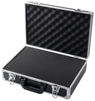Aluminiumlegering Draagbare wachtwoord toolbox multifunctionele Koffer storage case Veiligheid instrument apparatuur geval met spons B-zwart