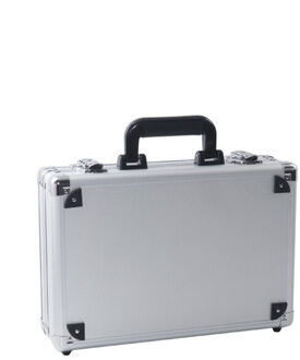 Aluminiumlegering Draagbare wachtwoord toolbox multifunctionele Koffer storage case Veiligheid instrument apparatuur geval met spons zilver