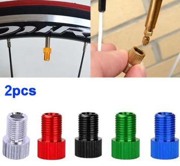 Aluminum Alloy Bike Valve Adapter for Presta Cap Convert to Schrader Cap Bicycle Air Nozzle Tube Cycling Accessories