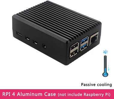Aluminum Alloy Case for Raspberry Pi 4 Black Box Metal Shell Passive Cooling Enlosure Case for Raspberry Pi 4 Model B