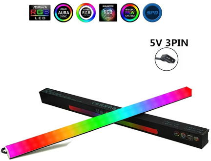 Aluminum alloy RGB PC Case LED Strip 5V A-RGB double-side luminous RGB light bar 30cm Magnetic attracting color changing