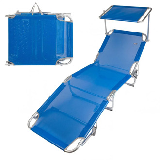 Aluminum folding sun lounger with parasol Aktive Beach