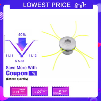 Aluminum Grass Trimmer Head With 4 Lines Brush Cutter Head Thread Nylon Line Head for Strimmer Replacement