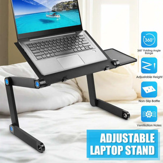 Aluminum Laptop Folding Table Computer Desk Stand for Bed 360 Degree Rotation MultiFunctional Portable Table 52.5x26.4x5cm