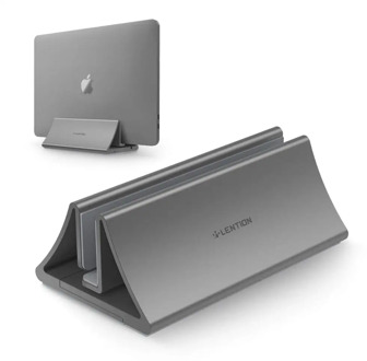 Aluminum Space-Saving Vertical Desktop Stand for MacBook Air/Pro 16 13 15, iPad Pro 12.9, Chromebook and 11 to 17-inch Laptop