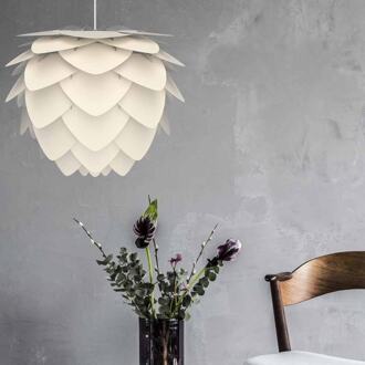 Aluvia Medium hanglamp pearl white - met koordset zwart - Ø 59 Wit