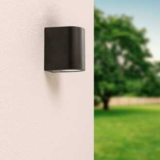 Alvin Dimbare LED wandlamp - GU10 excl. lichtbron - IP44 - Spotlight voor binnen en buiten - Wandspot - Zwart - Downlight - Polycarbonaat