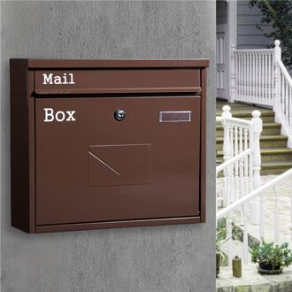 Alwasyme Wandmontage Mailbox Verticale Locking Mailbox Veranda Residentiële Outdoor Voor Post Tuin Appartement chocola kleur
