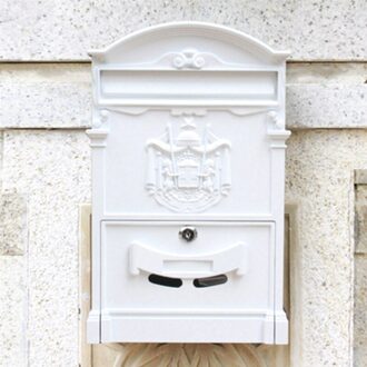 Alwasyme Wandmontage Mailbox Verticale Locking Mailbox Veranda Residentiële Outdoor Voor Post Tuin Appartement wit