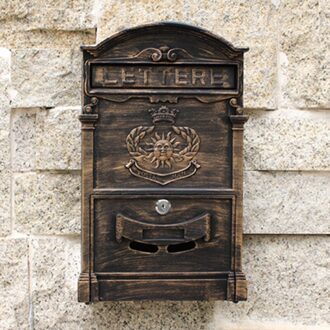 Alwasyme Wandmontage Mailbox Verticale Locking Mailbox Veranda Residentiële Outdoor Voor Post Tuin Appartement zon en bronzen