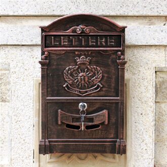 Alwasyme Wandmontage Mailbox Verticale Locking Mailbox Veranda Residentiële Outdoor Voor Post Tuin Appartement zon rood koper