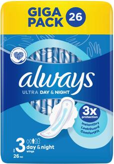 Always Maandverband Always Ultra Day & Night With Wings 26 st
