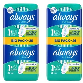 Always Maandverband Always Ultra Normal With Wings 2 x 26 st