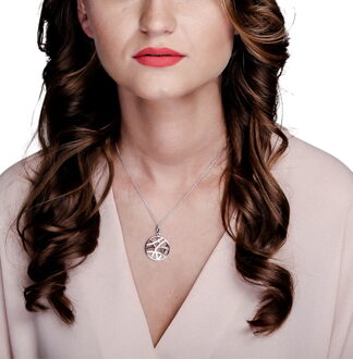 'Amabella' Dames 925 Sterling Zilveren Ketting met Hanger - Zilver ZH-7098