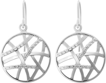 'Amabella' Dames 925 Sterling Zilveren Set: Ketting-Hanger + Oorbellen - Zilver SET-7098