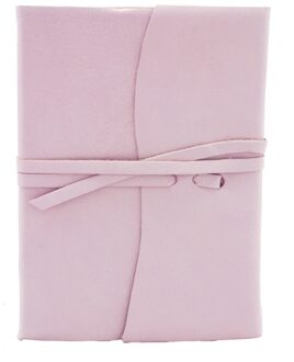 Amalfi Leren Notitieboek Groot Zachtroze Gelinieerd