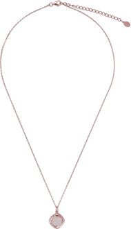 'Amalia' Dames 925 Sterling Zilveren Ketting met Hanger - Roze ZH-7442 Rosé - One Size
