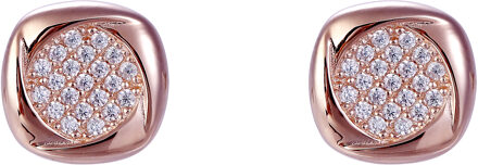 'Amalia' Dames 925 Sterling Zilveren Set: Ketting + Oorbellen + Ring - Roze SET-7442 Rosé - R 1/2