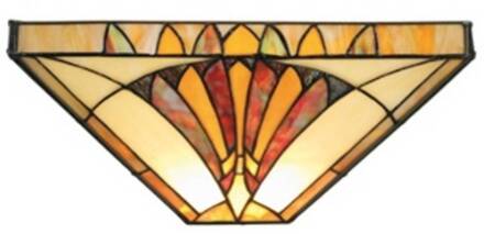 Amalia - wandlamp in wandlamp Tiffany stijl bruin, crème