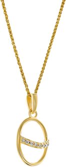 'Amaliada' Dames 925 Sterling Zilveren Hangertje met Ketting - Goud ZH-7572