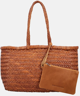 Amazone shopper M vlechtwerk handmade cognac