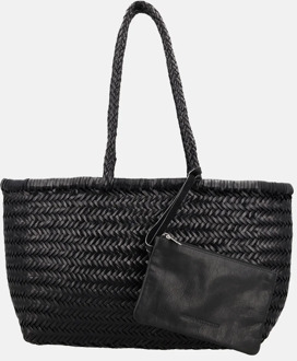 Amazone shopper M vlechtwerk handmade zwart