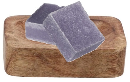 Amber blokjes/geurblokjes cadeauset - Lavendel geur - 3x blokjes - met bamboe bakje