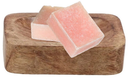 Amber blokjes/geurblokjes cadeauset - rozen geur - 3x blokjes - met bamboe bakje